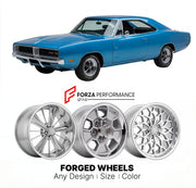 CUSTOM CLASSIC VINTAGE RESTOMOD RETRO OLD SCHOOL FORGED WHEELS RIMS for DODGE CHARGER 1968 - 1970
