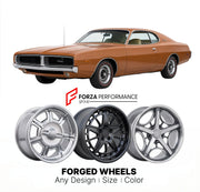 CUSTOM CLASSIC VINTAGE RESTOMOD RETRO OLD SCHOOL FORGED WHEELS RIMS for DODGE CHARGER 1975 - 1978