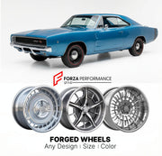 CUSTOM CLASSIC VINTAGE RESTOMOD RETRO OLD SCHOOL FORGED WHEELS RIMS for DODGE CHARGER R/T 426 HEMI 1968 - 1970