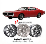 CUSTOM CLASSIC VINTAGE RESTOMOD RETRO OLD SCHOOL FORGED WHEELS RIMS for DODGE CHARGER R/T 440 SIX PACK 1971 - 1971