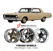 CUSTOM CLASSIC VINTAGE RESTOMOD RETRO OLD SCHOOL FORGED WHEELS RIMS for DODGE DART 413 MAX WEDGE 1962 - 1962