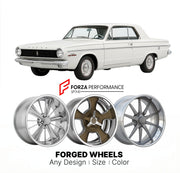 CUSTOM CLASSIC VINTAGE RESTOMOD RETRO OLD SCHOOL FORGED WHEELS RIMS for DODGE DART 413 MAX WEDGE 1963 - 1964
