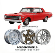 CUSTOM CLASSIC VINTAGE RESTOMOD RETRO OLD SCHOOL FORGED WHEELS RIMS for DODGE DART 426 HEMI 1962 - 1962