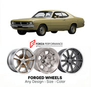 CUSTOM CLASSIC VINTAGE RESTOMOD RETRO OLD SCHOOL FORGED WHEELS RIMS for DODGE DART DEMON 1971 - 1972