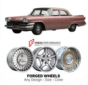 CUSTOM CLASSIC VINTAGE RESTOMOD RETRO OLD SCHOOL FORGED WHEELS RIMS for DODGE DART PIONEER 1960 - 1961