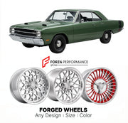 CUSTOM CLASSIC VINTAGE RESTOMOD RETRO OLD SCHOOL FORGED WHEELS RIMS for DODGE DART SWINGER 1969 - 1976