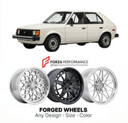CUSTOM CLASSIC VINTAGE RESTOMOD RETRO OLD SCHOOL FORGED WHEELS RIMS for DODGE OMNI 1978 - 1990