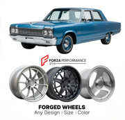 CUSTOM CLASSIC VINTAGE RESTOMOD RETRO OLD SCHOOL FORGED WHEELS RIMS for DODGE POLARA 1965 - 1968