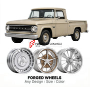 CUSTOM CLASSIC VINTAGE RESTOMOD RETRO OLD SCHOOL FORGED WHEELS RIMS for DODGE W100 1961 - 1965