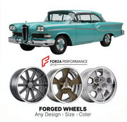 CUSTOM CLASSIC VINTAGE RESTOMOD RETRO OLD SCHOOL FORGED WHEELS RIMS for EDSEL CITATION 1958 - 1959