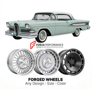 CUSTOM CLASSIC VINTAGE RESTOMOD RETRO OLD SCHOOL FORGED WHEELS RIMS for EDSEL PACER 1958 - 1958