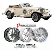 CUSTOM CLASSIC VINTAGE RESTOMOD RETRO OLD SCHOOL FORGED WHEELS RIMS for EXCALIBUR SERIES III 1980 - 1986