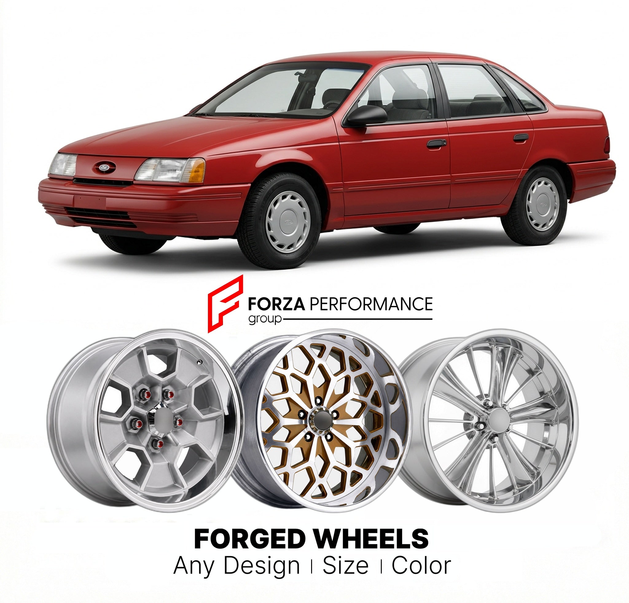 CUSTOM CLASSIC VINTAGE RESTOMOD RETRO OLD SCHOOL FORGED WHEELS RIMS for FORD TAURUS 1986 - 1990