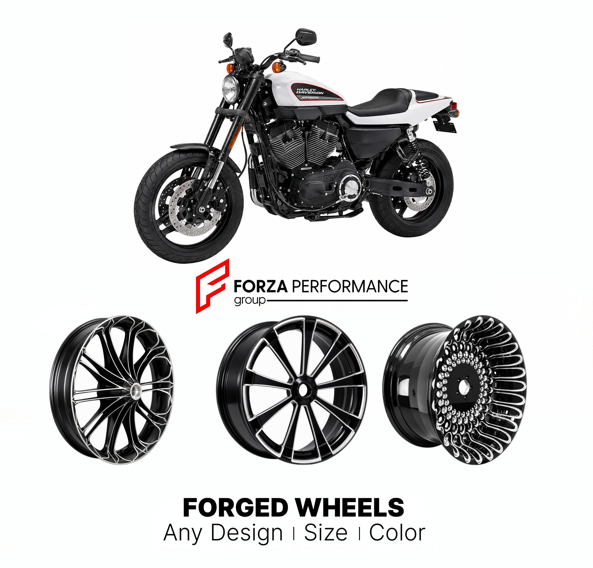 CUSTOM FORGED MOTORCYCLE WHEELS RIMS for HARLEY DAVIDSON XR1200X 2008 - 2012