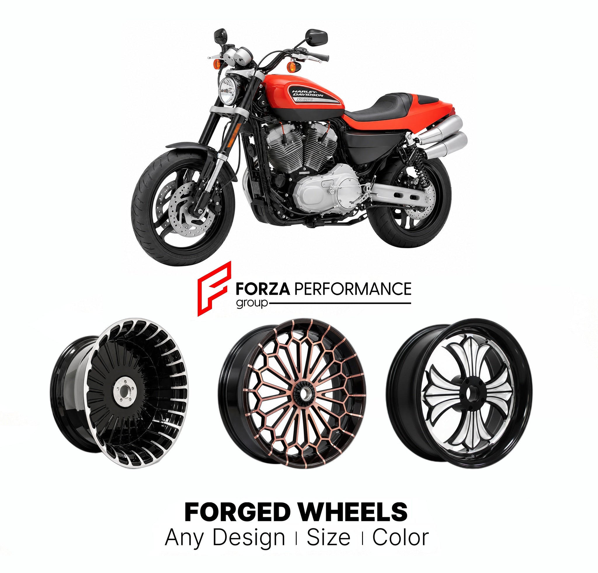 CUSTOM FORGED MOTORCYCLE WHEELS RIMS for HARLEY DAVIDSON XR1200 2008 - 2012