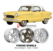 CUSTOM CLASSIC VINTAGE RESTOMOD RETRO OLD SCHOOL FORGED WHEELS RIMS for HUDSON METROPOLITAN 1958 - 1962