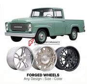 CUSTOM CLASSIC VINTAGE RESTOMOD RETRO OLD SCHOOL FORGED WHEELS RIMS for INTERNATIONAL HARVESTER B-100 1959 - 1960