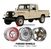 CUSTOM CLASSIC VINTAGE RESTOMOD RETRO OLD SCHOOL FORGED WHEELS RIMS for JEEP SCRAMBLER (CJ-8) 1981 - 1986