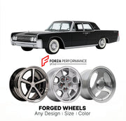 CUSTOM CLASSIC VINTAGE RESTOMOD RETRO OLD SCHOOL FORGED WHEELS RIMS for LINCOLN CONTINENTAL 1958 - 1960