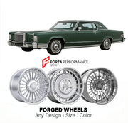 CUSTOM CLASSIC VINTAGE RESTOMOD RETRO OLD SCHOOL FORGED WHEELS RIMS for LINCOLN CONTINENTAL 1970 - 1979