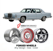 CUSTOM CLASSIC VINTAGE RESTOMOD RETRO OLD SCHOOL FORGED WHEELS RIMS for LINCOLN CONTINENTAL 1982 - 1987