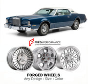 CUSTOM CLASSIC VINTAGE RESTOMOD RETRO OLD SCHOOL FORGED WHEELS RIMS for LINCOLN CONTINENTAL MARK IV 1972 - 1976