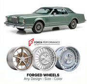 CUSTOM CLASSIC VINTAGE RESTOMOD RETRO OLD SCHOOL FORGED WHEELS RIMS for LINCOLN CONTINENTAL MARK V 1977 - 1979