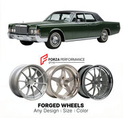 CUSTOM CLASSIC VINTAGE RESTOMOD RETRO OLD SCHOOL FORGED WHEELS RIMS for LINCOLN TOWN CAR 1981 - 1989