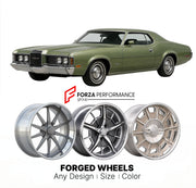 CUSTOM CLASSIC VINTAGE RESTOMOD RETRO OLD SCHOOL FORGED WHEELS RIMS for MERCURY COUGAR 1971 - 1973