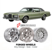 CUSTOM CLASSIC VINTAGE RESTOMOD RETRO OLD SCHOOL FORGED WHEELS RIMS for MERCURY COUGAR 1974 - 1976