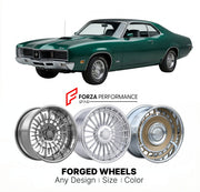 CUSTOM CLASSIC VINTAGE RESTOMOD RETRO OLD SCHOOL FORGED WHEELS RIMS for MERCURY CYCLONE GT 429 1970 - 1971