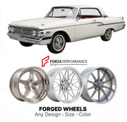 CUSTOM CLASSIC VINTAGE RESTOMOD RETRO OLD SCHOOL FORGED WHEELS RIMS for MERCURY S-55 1962 - 1967