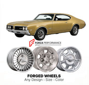 CUSTOM CLASSIC VINTAGE RESTOMOD RETRO OLD SCHOOL FORGED WHEELS RIMS for OLDSMOBILE 442 1968 - 1972