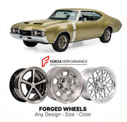 CUSTOM CLASSIC VINTAGE RESTOMOD RETRO OLD SCHOOL FORGED WHEELS RIMS for OLDSMOBILE 442 W30 1968 - 1972
