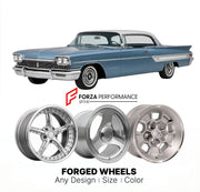 CUSTOM CLASSIC VINTAGE RESTOMOD RETRO OLD SCHOOL FORGED WHEELS RIMS for OLDSMOBILE 88 1958 - 1960