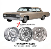 CUSTOM CLASSIC VINTAGE RESTOMOD RETRO OLD SCHOOL FORGED WHEELS RIMS for OLDSMOBILE 98 1961 - 1964