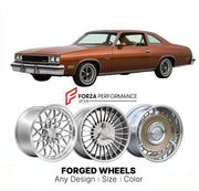 CUSTOM CLASSIC VINTAGE RESTOMOD RETRO OLD SCHOOL FORGED WHEELS RIMS for OLDSMOBILE CUTLASS 1978 - 1988