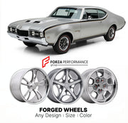 CUSTOM CLASSIC VINTAGE RESTOMOD RETRO OLD SCHOOL FORGED WHEELS RIMS for OLDSMOBILE HURST/OLDS 1968 - 1972