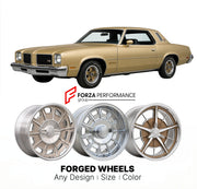 CUSTOM CLASSIC VINTAGE RESTOMOD RETRO OLD SCHOOL FORGED WHEELS RIMS for OLDSMOBILE HURST/OLDS 1973 - 1977