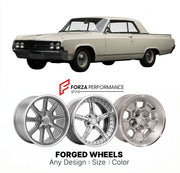 CUSTOM CLASSIC VINTAGE RESTOMOD RETRO OLD SCHOOL FORGED WHEELS RIMS for OLDSMOBILE JETSTAR I 1964 - 1965