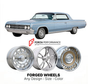 CUSTOM CLASSIC VINTAGE RESTOMOD RETRO OLD SCHOOL FORGED WHEELS RIMS for OLDSMOBILE NINETY-EIGHT 1961 - 1964