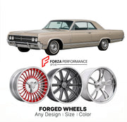 CUSTOM CLASSIC VINTAGE RESTOMOD RETRO OLD SCHOOL FORGED WHEELS RIMS for OLDSMOBILE NINETY-EIGHT 1965 - 1970