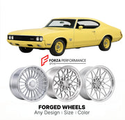 CUSTOM CLASSIC VINTAGE RESTOMOD RETRO OLD SCHOOL FORGED WHEELS RIMS for OLDSMOBILE RALLYE 350 1970 - 1970