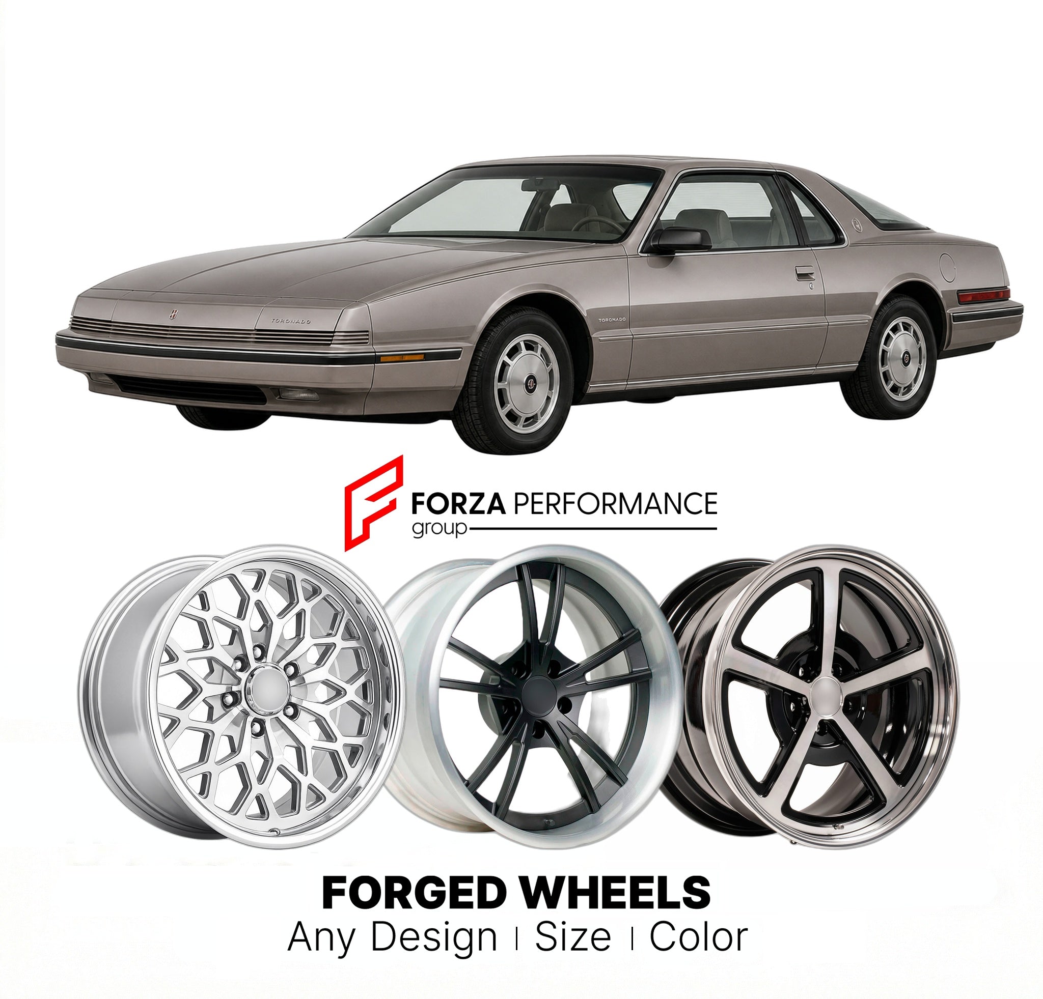 CUSTOM CLASSIC VINTAGE RESTOMOD RETRO OLD SCHOOL FORGED WHEELS RIMS for OLDSMOBILE TORONADO 1986 - 1990