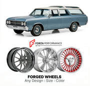 CUSTOM CLASSIC VINTAGE RESTOMOD RETRO OLD SCHOOL FORGED WHEELS RIMS for OLDSMOBILE VISTA CRUISER 1964 - 1977