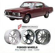 CUSTOM CLASSIC VINTAGE RESTOMOD RETRO OLD SCHOOL FORGED WHEELS RIMS for PLYMOUTH BARRACUDA 1964 - 1966