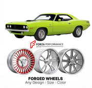 CUSTOM CLASSIC VINTAGE RESTOMOD RETRO OLD SCHOOL FORGED WHEELS RIMS for PLYMOUTH BARRACUDA AAR 1970 - 1970