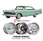 CUSTOM CLASSIC VINTAGE RESTOMOD RETRO OLD SCHOOL FORGED WHEELS RIMS for PLYMOUTH BELVEDERE 1958 - 1960