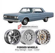 CUSTOM CLASSIC VINTAGE RESTOMOD RETRO OLD SCHOOL FORGED WHEELS RIMS for PLYMOUTH BELVEDERE 1965 - 1967