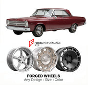CUSTOM CLASSIC VINTAGE RESTOMOD RETRO OLD SCHOOL FORGED WHEELS RIMS for PLYMOUTH BELVEDERE 426-S 1965 - 1967